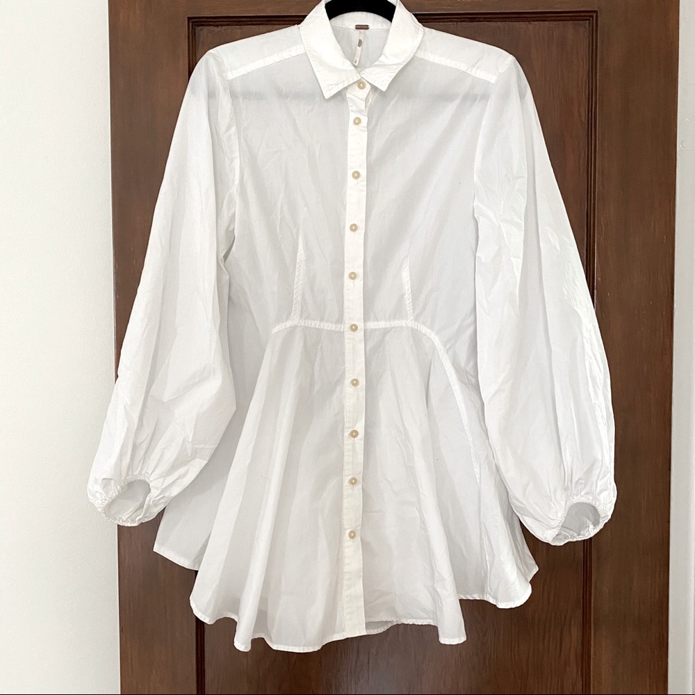 Free People Oversized Button Down Blouse